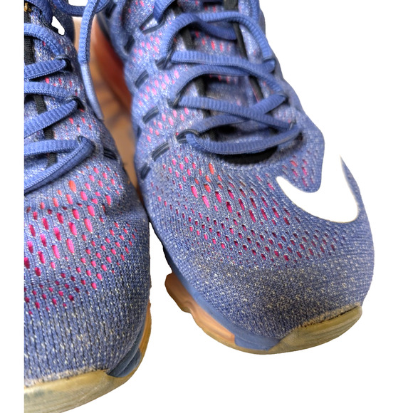 Nike Womens Air Max 2016 Purple Neon Pink Mesh Athletic Activewear Running Shoe - Picture 7 of 9